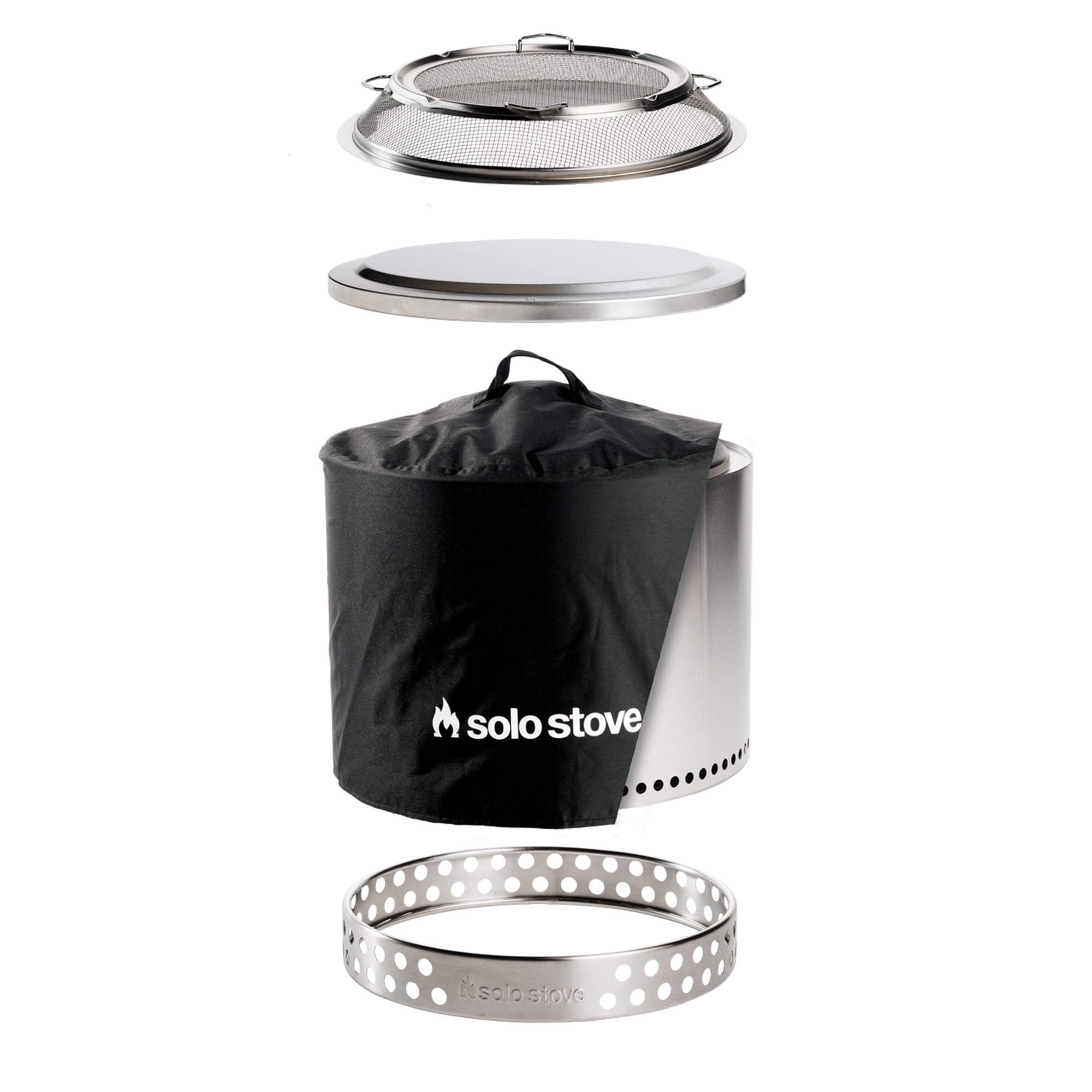 Compact Stainless Steel Smokeless Fire Pit with Protective Bundle