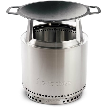 Solo Stove Bonfire Cast Iron Wok Cooking Bundle 2.0 | Portable Smokeless Fire Pit, Stand, Woktop & Hub, Wood Burning, Removable Ash Pan, Stainless Steel/Cast Iron, H:24.75in x Dia: 18.75in, 43.2lbs