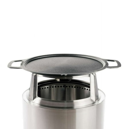 Solo Stove Bonfire Griddle + Hub, Cast Iron Cookware with Stainless steel Hub for 8” Elevation, Addition to Bonfire fire pit, Weight: 19.5lbs , Cooking surface diameter 17.75"