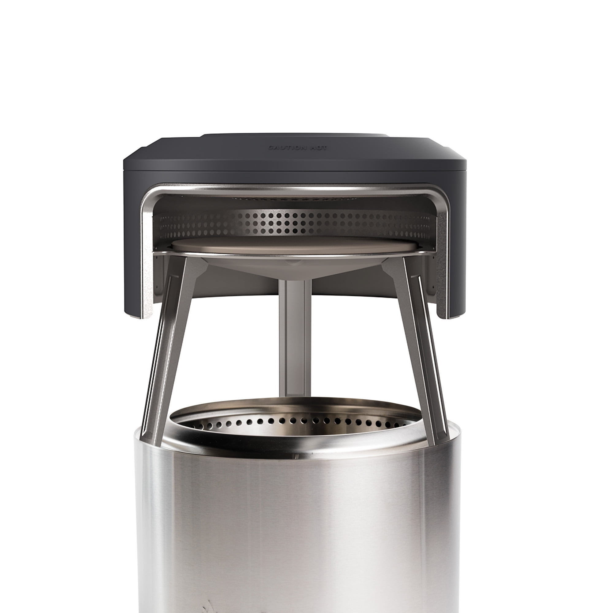 Stainless Steel Outdoor Gas Pizza Oven Attachment with Cordierite Stone
