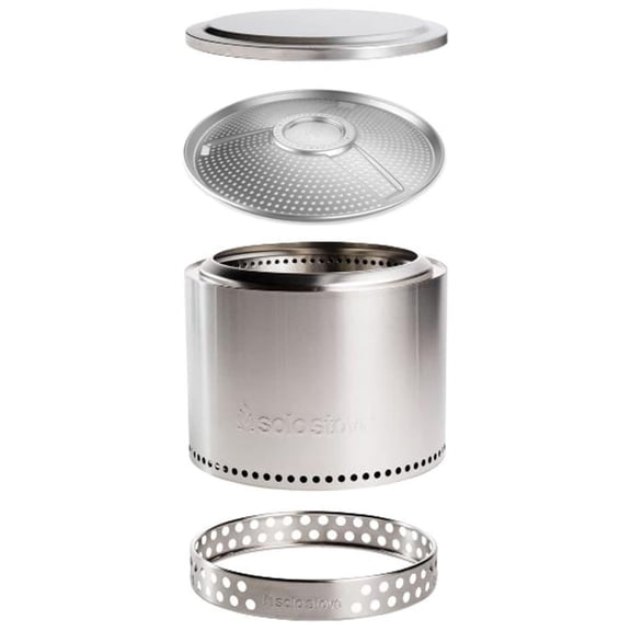 Solo Stove Essential Pellet Bundle, Bonfire 19.5" Smokeless Fire Pit, Stand, Lid, Adapter