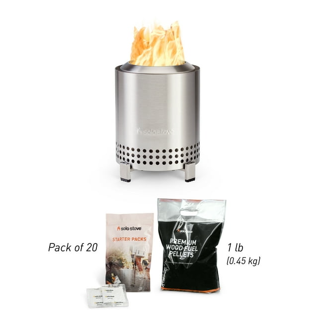 Solo Stove Mesa Tabletop Fire Pit First Burn Bundle w/stand, Fire Starters, 1 lb pellets Low