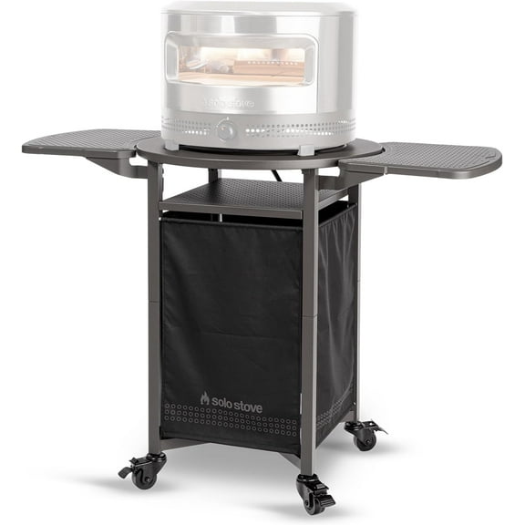 Solo Stove Pizza Oven Cart for Outdoor Pi Pizza Ovens | Portable Pizza Oven Table, Compatible with the entire Pi family, Locking Wheels, Foldable Shelves, Steel, Height: 35.75 in, Weight: 43 lbs