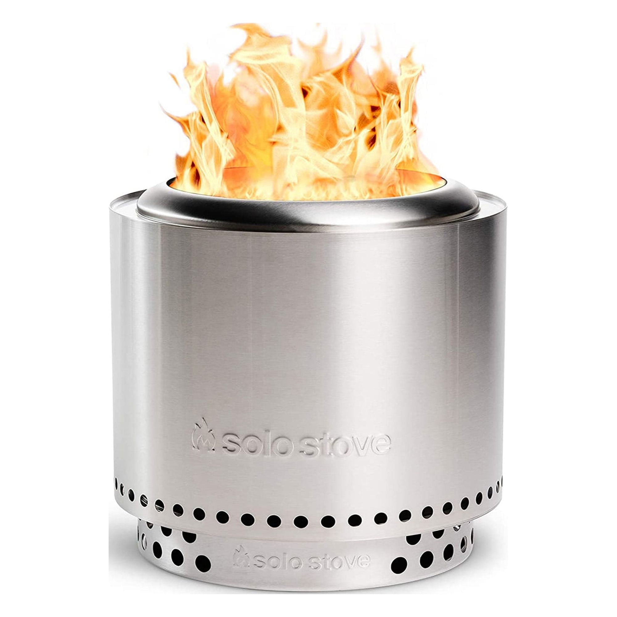 Compact Silver Stainless Steel Smokeless Wood Burning Fire Pit