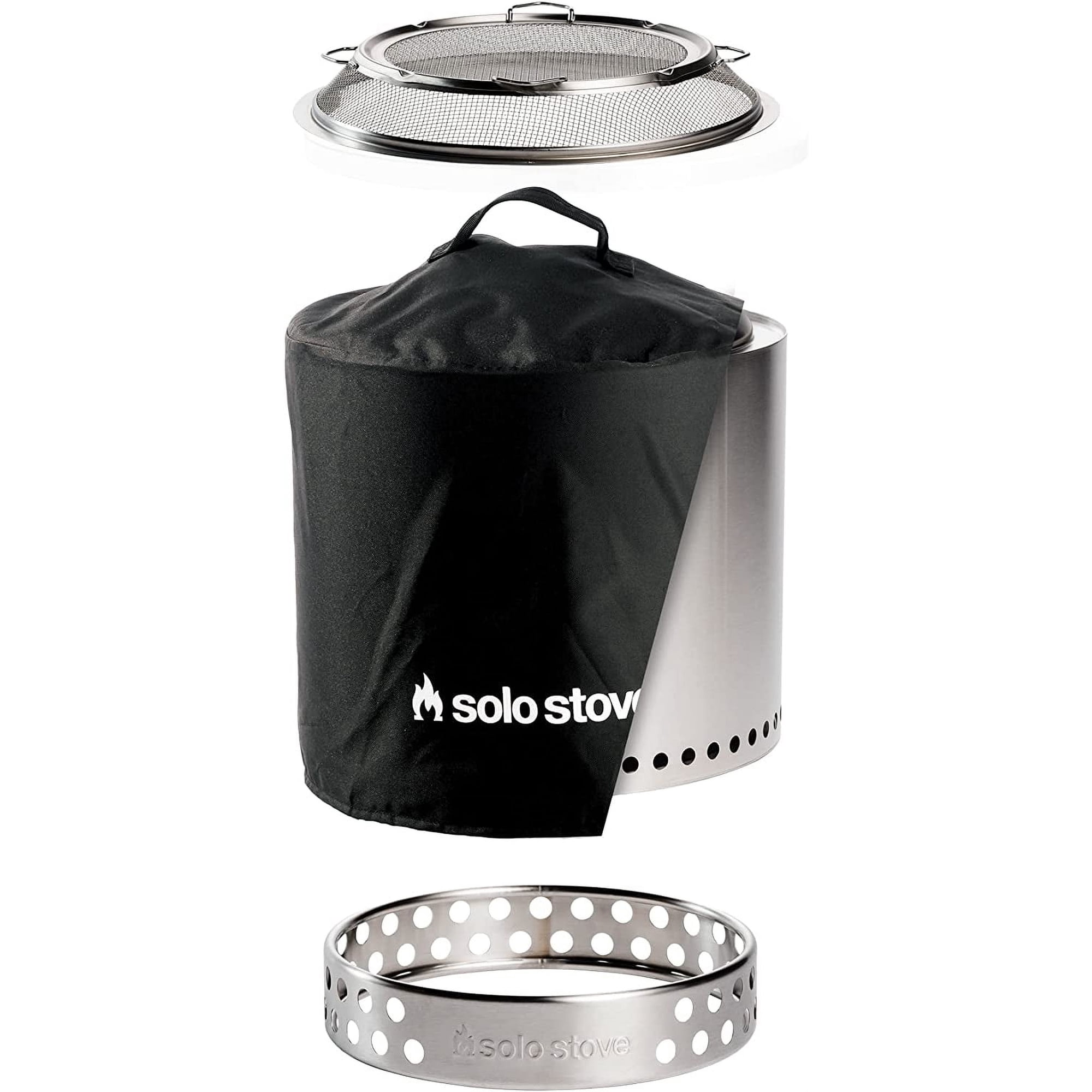 Solo Stove Ranger Big Yard Bundle 2.0 | Incl. Ranger Smokeless Fire Pit  with Stand, Shield and Shelter, Portable for Wood Burning, Removable Ash Pan,  Stainless Steel, H: 15.25in x Dia: 15in,
