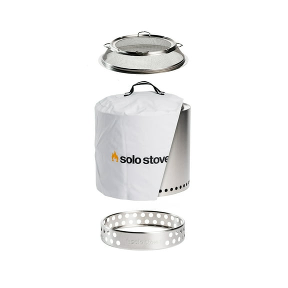 Solo Stove Ranger Smokeless Backyard Bundle (Ranger, Stand, Shield, Shelter), 304 Stainless Steel