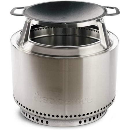 Solo Stove Yukon Cast Iron Wok Cooking Bundle 2.0 | Portable Smokeless Fire Pit, Stand, Woktop & Hub, Wood Burning, Removable Ash Pan, Stainless Steel/Cast Iron, H: 26.25in x Dia: 25.75in, 62lbs