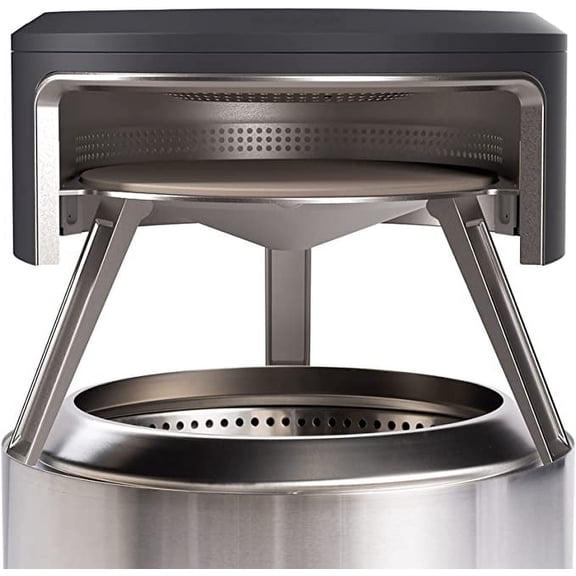 Solo Stove Yukon Pi Fire | Pizza Oven Accessory for Yukon Fire Pit, Incl. Carry Case & Cordierite Pizza Stone, Wood Burning Assembly, Stainless Steel, (H x Dia): 19.1 x 26.5 in
