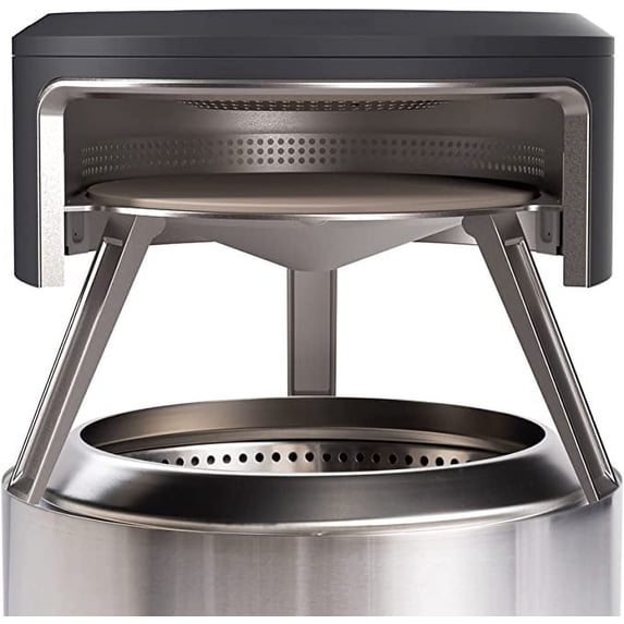 Solo Stove Yukon Pi Fire | Pizza Oven Accessory for Yukon Fire Pit, Incl. Carry Case & Cordierite Pizza Stone, Wood Burning Assembly, Stainless Steel, (H x Dia): 19.1 x 26.5 in