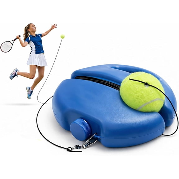 Solo Tennis Trainer Rebound Ball with String, Self Tennis Practice Training Kit with Fillable Base, Anti-Slip Tennis Bounce Back Trainer for Adults Beginners