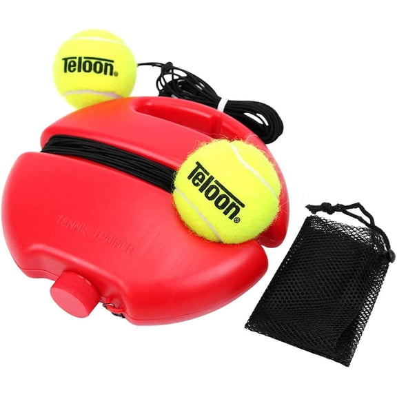 Solo Tennis Trainer Rebound Ball with String for Self Tennis Practice Training Tool for Adults or Kids Beginners with 2 String Balls Elastic and a Portable Mesh Bag