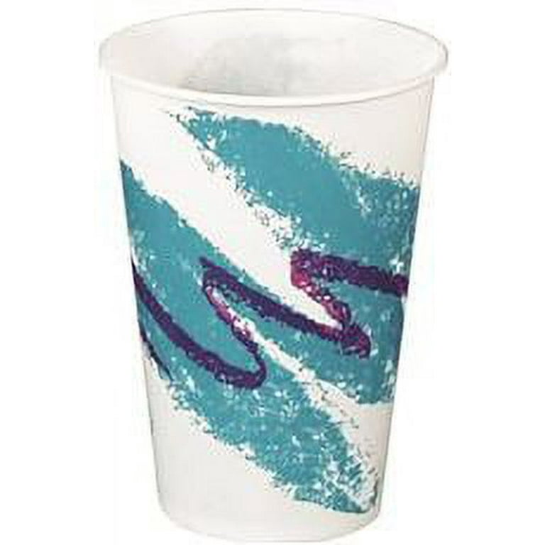 SOLO® Jazz Paper Hot Cups, 8 oz, White/Green/Purple, 50/Bag, 20
