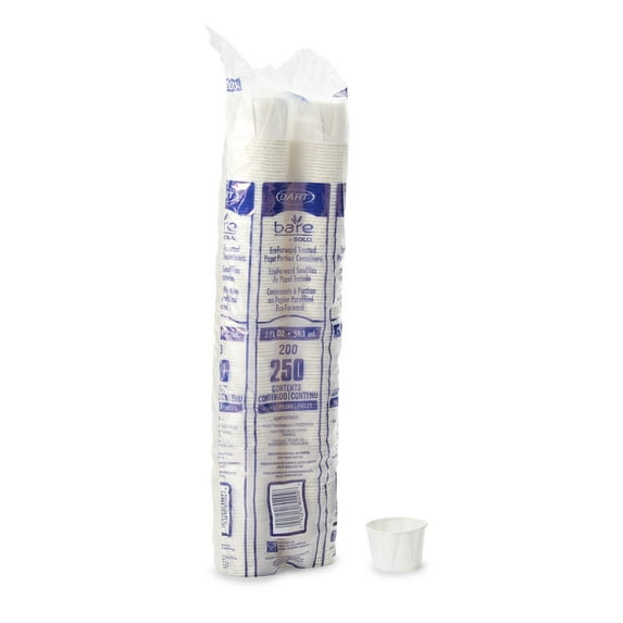 SOLO Paper Portion Cups, ProPlanet Seal, 2 oz, White, 250/Bag, 20 Bags/Carton