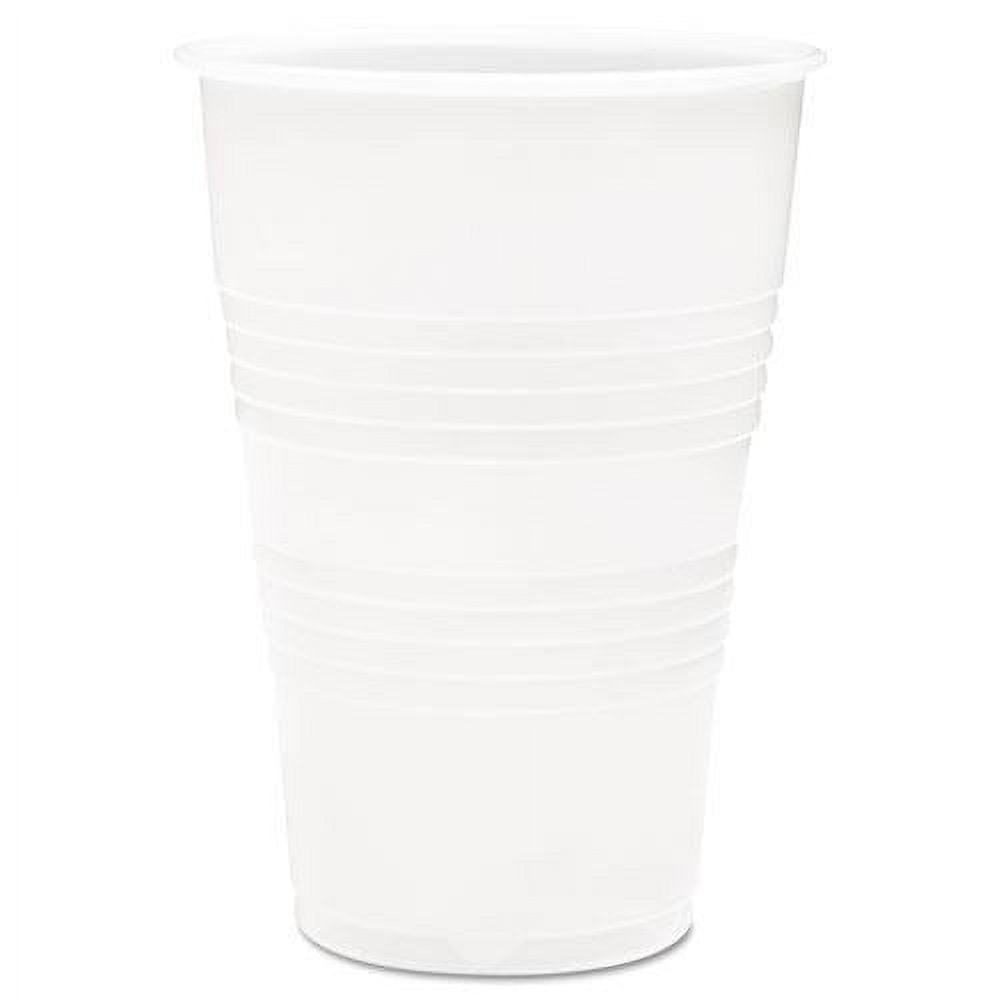 Clear Polystyrene Plastic Cold Cups, 16oz, Pack of 50