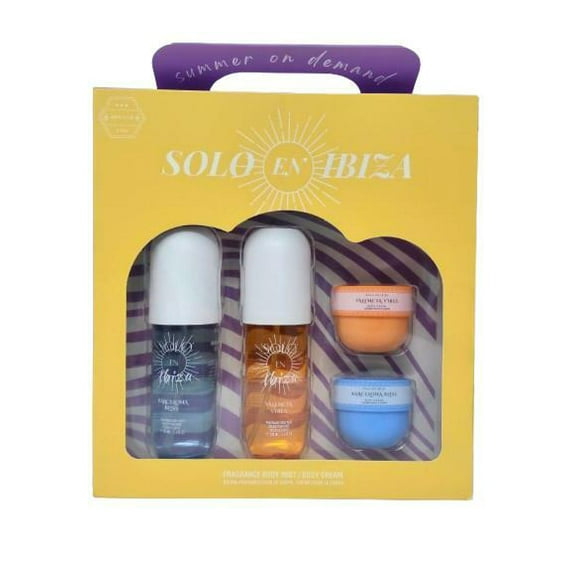Solo en Ibiza Fragrance Body Mist & Body Cream 4 pc Gift Set – Summer on Demand