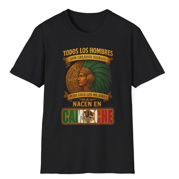 Solo los Mejores Nacen en Campeche Mexico Mexican Shirt with Aztec ...
