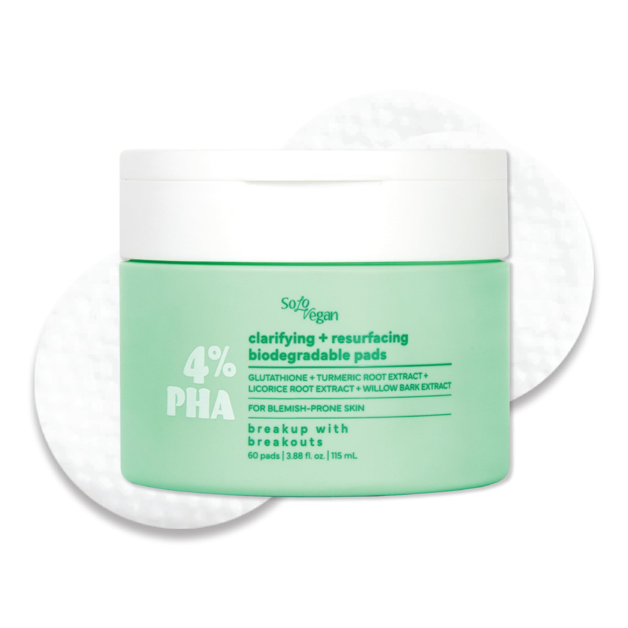 SoloVegan PHA LHA Facial Exfoliator Skin Care Toner Pads Serum Cleanser I  Korean Skincare - Walmart.com