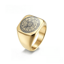Solomon Kabbalah Seal Men Rings 14K Yellow Gold Women Jewelry Vintage Punk Rock Cool Stuff Fashion Accessories Gift