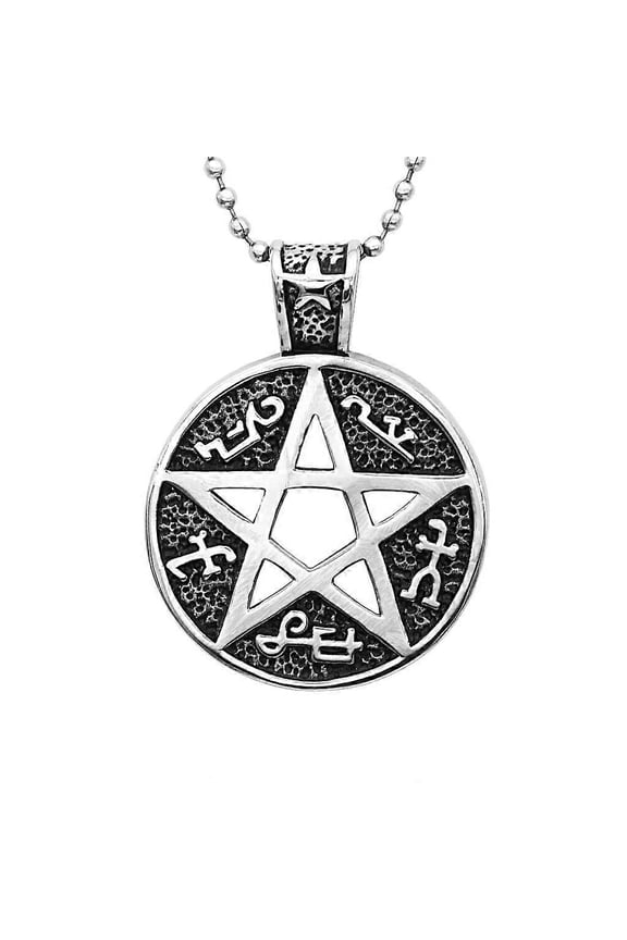 Solomon Pentagram Steel Casting Pendant Necklace For Men