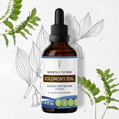 Secrets Of The Tribe Solomon's Seal Tincture Dietary Supplement, Natural Herbal Extract for Joint Support, Solomon's Seal (Polygonatum odoratum) Dried Root, Alcohol-Free Extract, Drops 4 oz