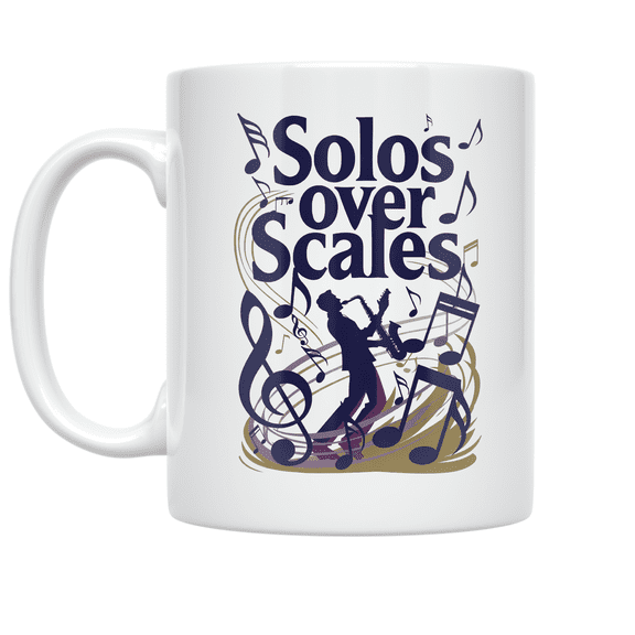 Solos Over Scales Music Notation Art - Music Lover - 11 oz Ceramic Coffee Mug