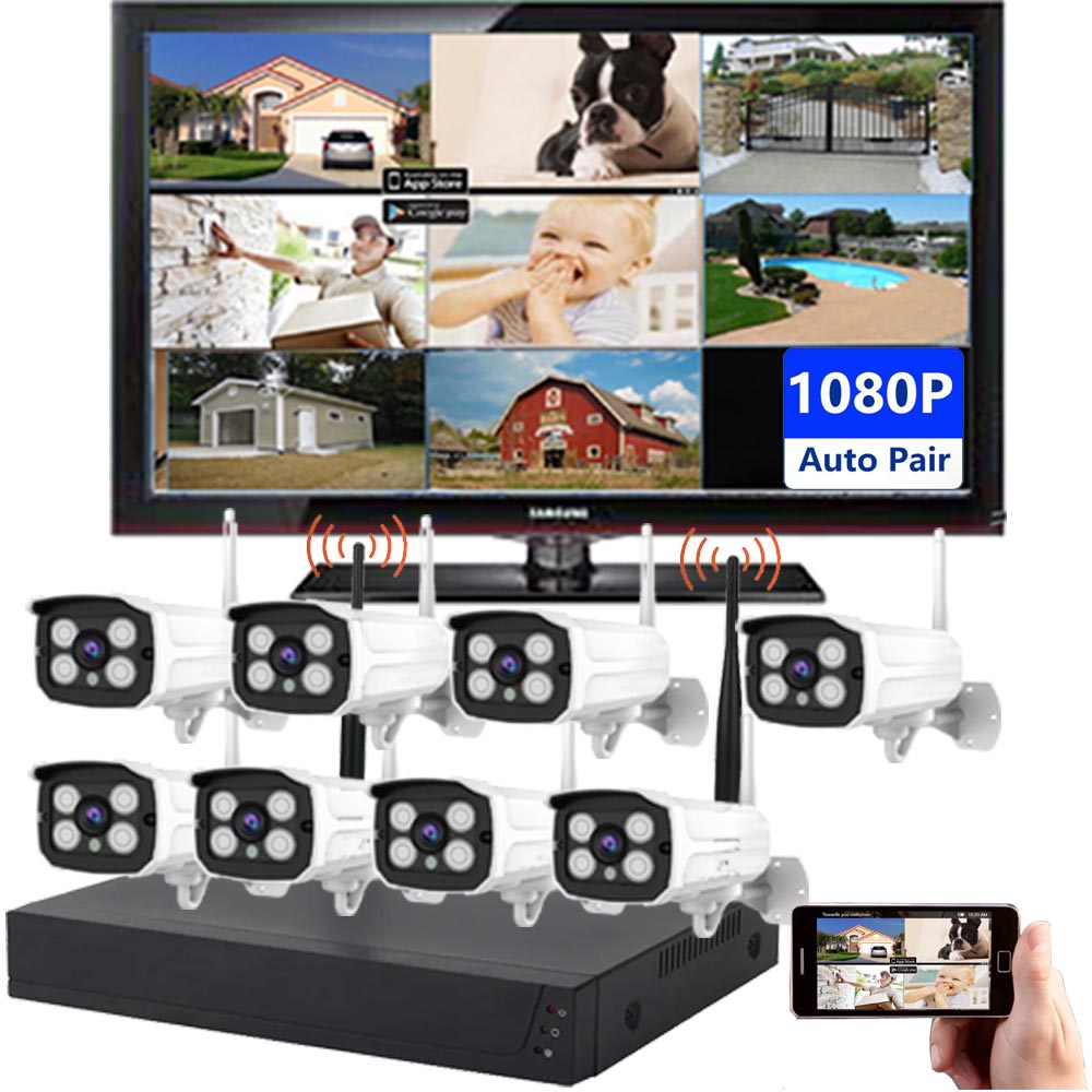Solotech 8CH 1080P HD WiFi Wireless Security Camera System 22" Monitor