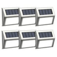 thumbnail image 1 of Solpex 6 Pack Solar Deck Lights,3 LED Solar Stair Lights Outdoor LED Step Lighting Stainless Steel Waterproof Led Solar Lights for Step,Stairs,Pathway,Walkway,Garden-(Cold White), 1 of 5