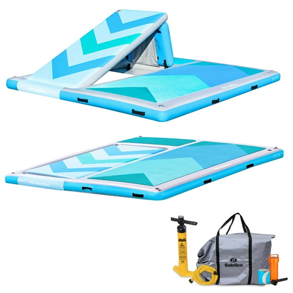 Solstice 10' x 8' Inflatable Convertible Floating Slide Dock w/Pump and Bag
