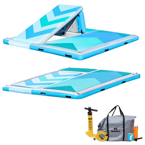 Solstice 10' x 8' Inflatable Convertible Floating Slide Dock w/Pump and Bag