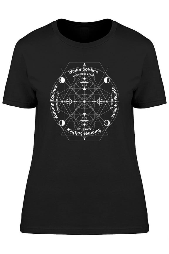 Solstice Equinox Circle Graphic T-Shirt Women -Image by Shutterstock, Female Large