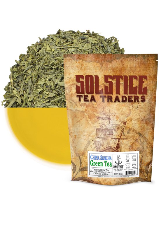 Solstice Loose Leaf Sencha Green Tea, 1 LB, Bulk 16-Ounces Japanese Style Green Sencha Tea - Approx 200+ Cups