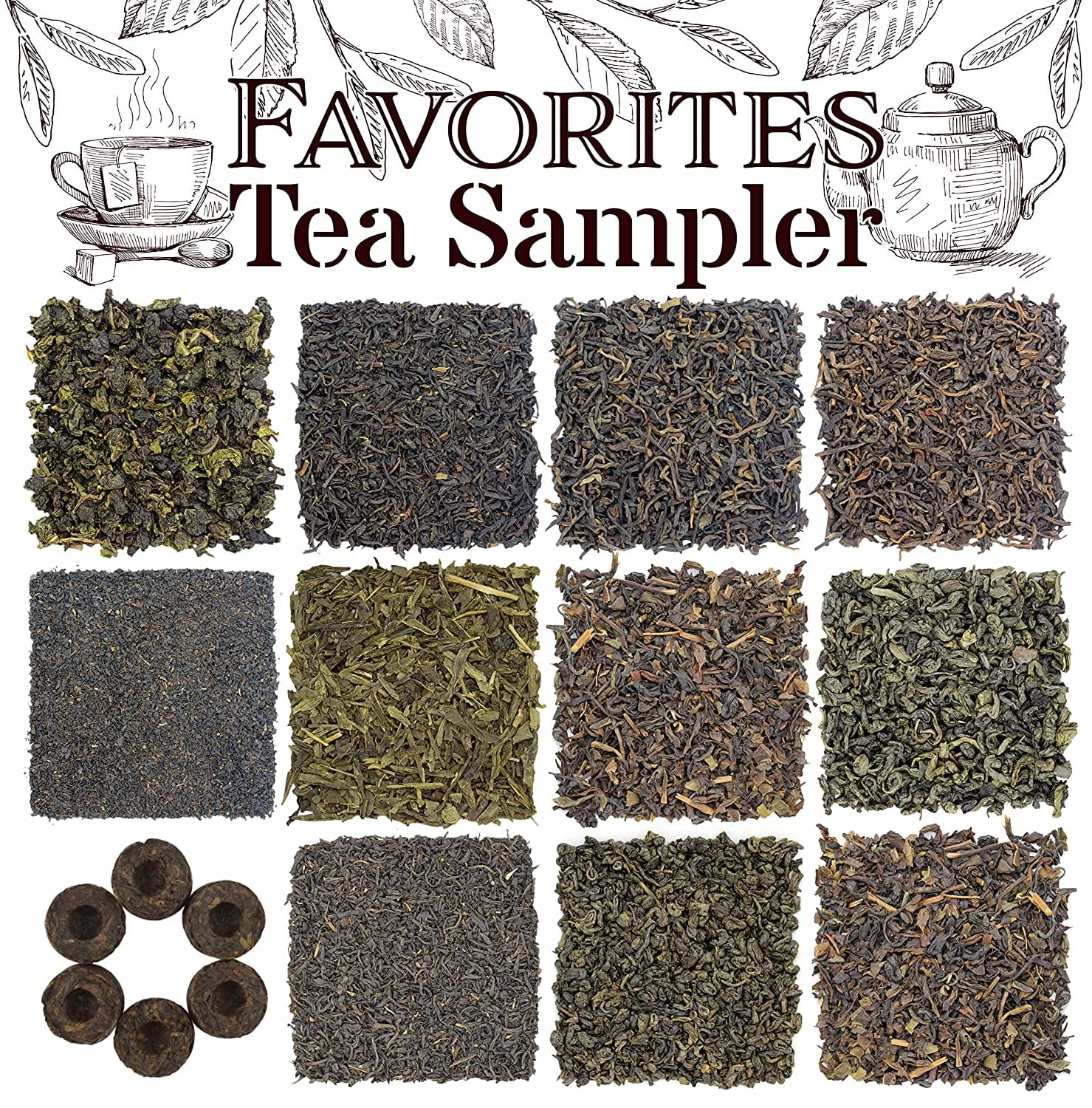 Solstice Loose Leaf Tea Sampler Featuring 12 Teas, Deluxe Tea Leaves Gift Set with Approx 180
