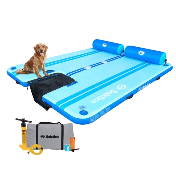 Solstice Original Floating Inflatable Dock RISE Water Mat 10x8 Ft Platform