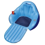 Solstice Vinyl Solo Easychair Convertible Style Pool Float, Blue