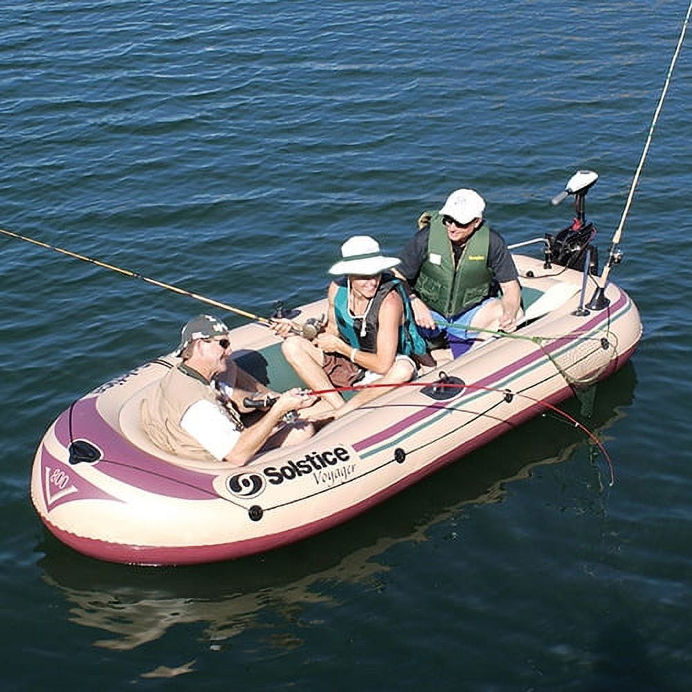 Solstice Voyager Inflatable 6-Person Boat for Lake Fishing with Paddles ...