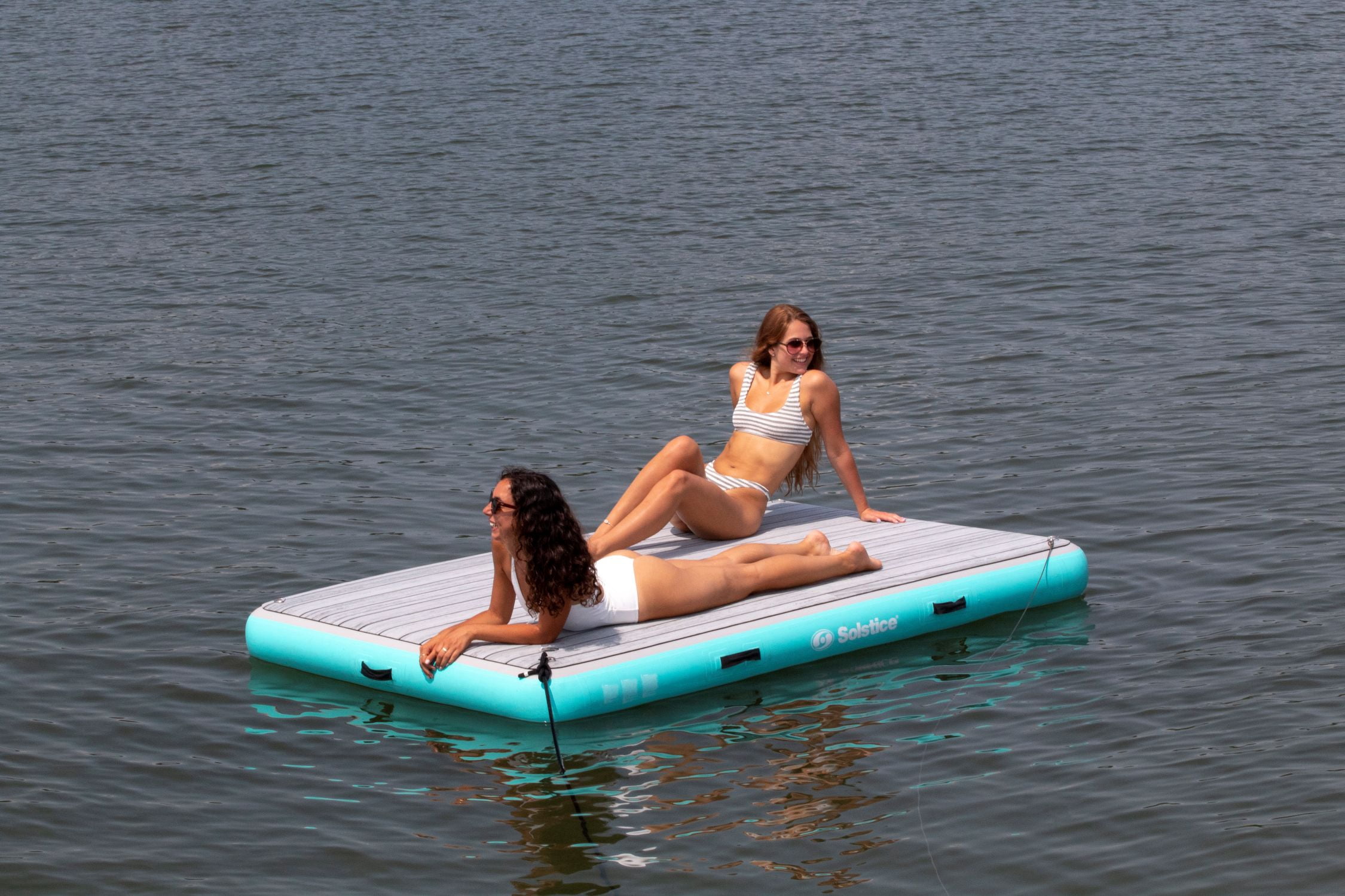 Swimline Luxe Inflatable Dock with Traction Pad and Ladder - 8' x 5'