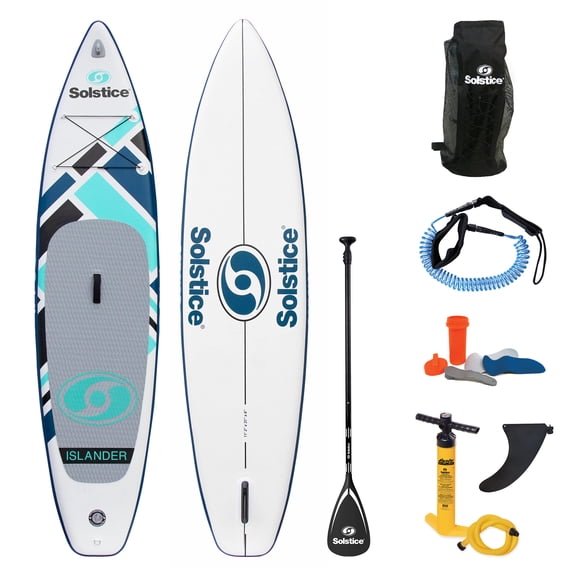 Solstice Watersports Islander 11' Inflatable Stand-Up Paddle Board Kit,Teal
