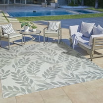 Solterra Ramo Indoor/ Outdoor Polypropylene Gray Flat Weave Area Rug, 5x8