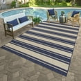 thumbnail image 1 of Solterra Renzo Indoor/ Outdoor Polypropylene Navy Flat Weave Area Rug, 5x8, 1 of 8