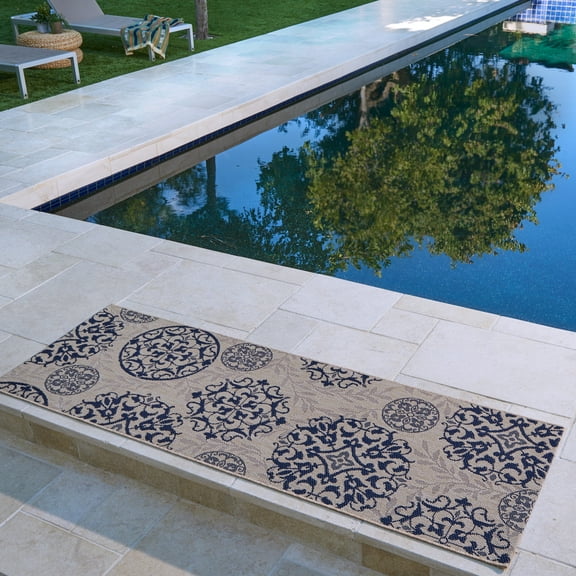 Solterra Sovana Indoor/ Outdoor Polypropylene Grain Flat Weave Area Rug, 2x6
