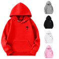 thumbnail image 1 of Solthread Girls Hoodies Long Sleeve Palm Tree Graphic Kangaroo Pocket Drawstring Casual Loose Fit Fall Winter Pullover Sweatshirt Tops, 1 of 3