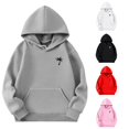 thumbnail image 1 of Solthread Girls Hoodies Long Sleeve Palm Tree Graphic Kangaroo Pocket Drawstring Casual Loose Fit Fall Winter Pullover Sweatshirt Tops, 1 of 3