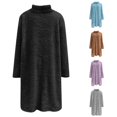 thumbnail image 1 of Solthread Womens Sherpa Tunic Sweatshirt Turtleneck Long Sleeve Side Pockets Pullover Casual Travel Outfit Relaxed Wardrobe Tops, 1 of 5