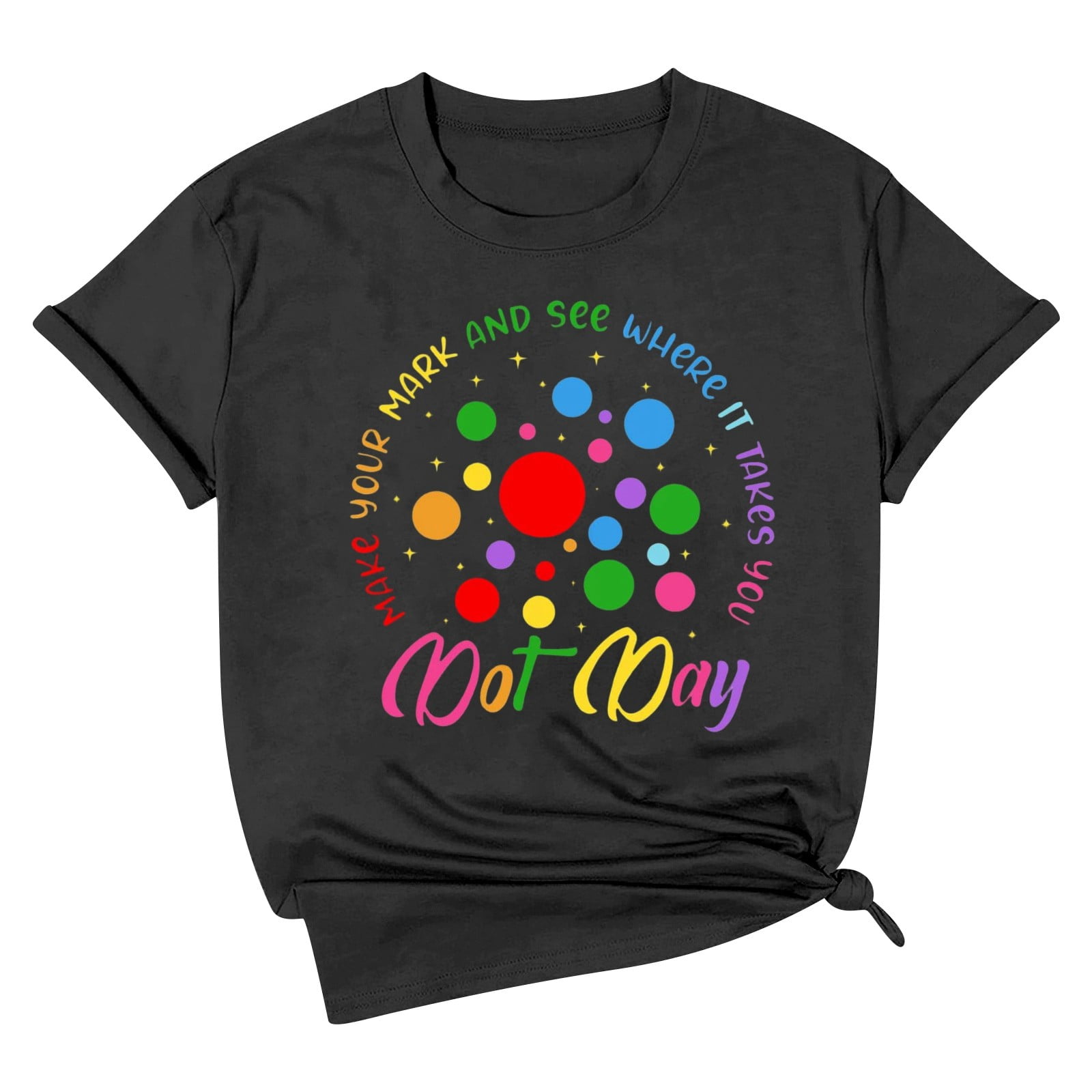 Solthread Womens Teacher Graphic T Shirt Crewneck Short Sleeve Dot Day ...
