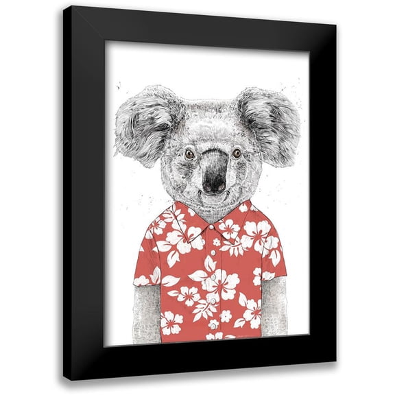 Solti, Balazs 14x18 Black Modern Framed Museum Art Print Titled - Summer Koala (Red)