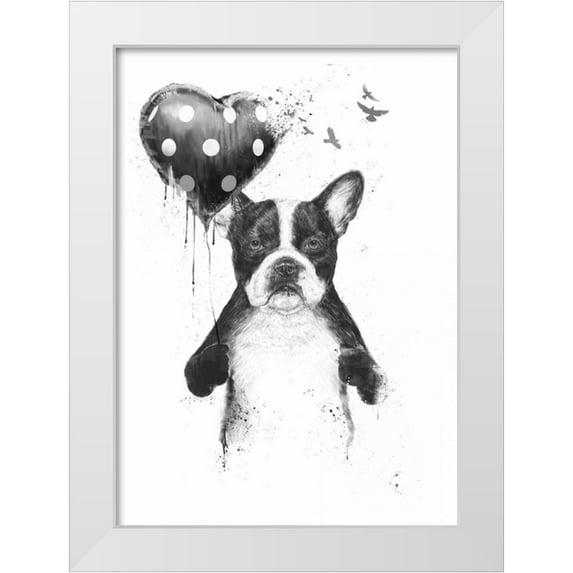 Solti, Balazs 14x18 White Modern Wood Framed Museum Art Print Titled - My Heart Goes Boom