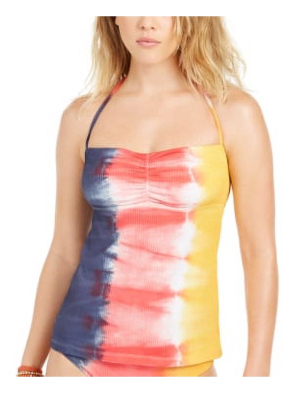 CREAMSICLE Moonlight Tie-Dyed Halter Tankini Swim Top, US Medium