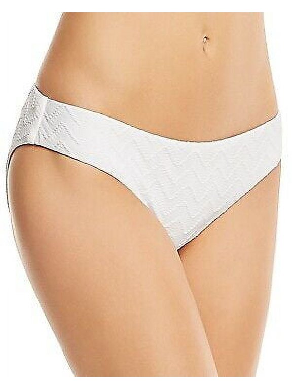 IVORY Chevron Full Moon Bikini Swim Bottom, US Medium