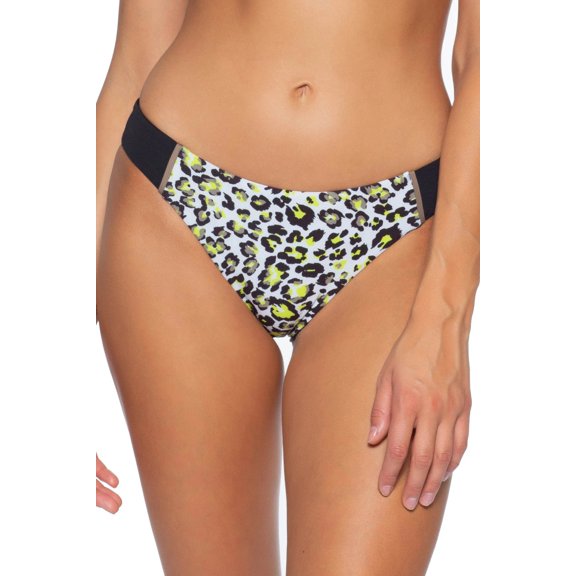 Soluna NEON LEOPARD Into The Wild Printed Hipster Bikini Swim Bottom, US Small