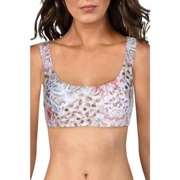 Soluna Womens Printed Bralette Swim Top Separates